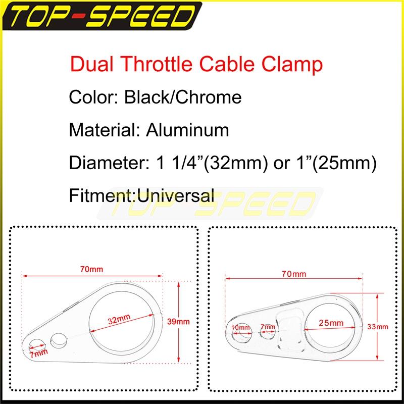 Motorcycle Front Brake Lines Hose Clamp Cafe Racer 25mm 1" Dual Holes Brake Clutch Throttle Cable Wire Line Clamp Fixing Bracket