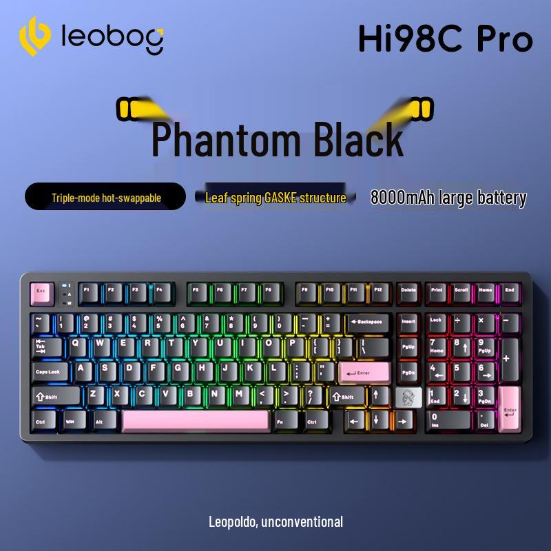 LEOBOG Hi98C Беспроводная механическая игровая клавиатура с тремя режимами Bluetooth
