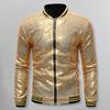 Men Sequin Jacket Tik yoqali Yaltiroq Uzun yengli Slim fit Fermuarli Kardigan O'rta uzunlikdagi