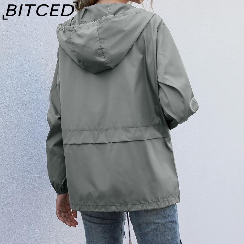 BITCED Women's Zipped Hooded Jacket Lightweight Outdoor Hiking Rainproof Jacket