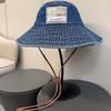 Wide-Brimmed Retro Fisherman Hat Sunshade Sun Protection Basin Cap Denim Bucket Hats  Women