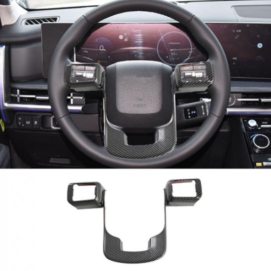 Carbon Fiber Steering Wheel Decor Frame Trim For Hyundai Santa Fe 2024 2025