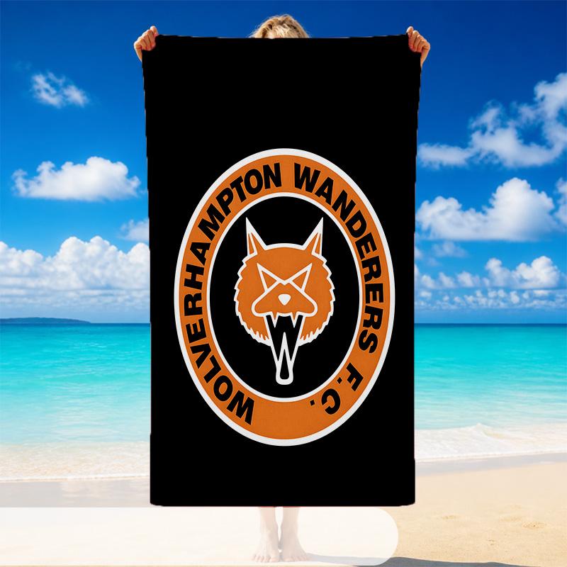 Quick Dry Beach Towel Wolverhampton Wanderers Pattern, Lightweight Absorbent Towel for Pool Beach Vacation Use