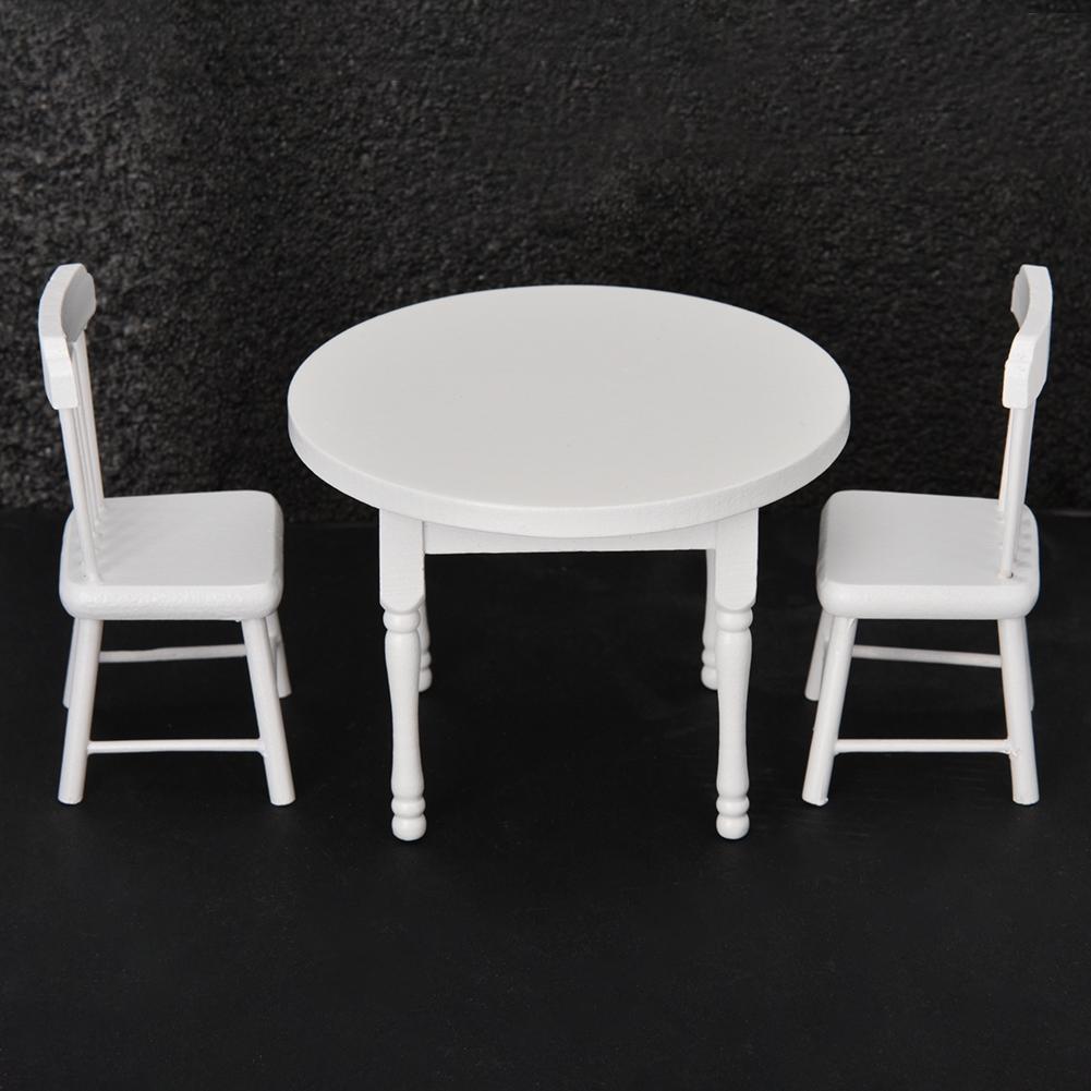 Doll House Accessories 3PCS Table Chair Simulation Furniture 1:12 Photograph Props