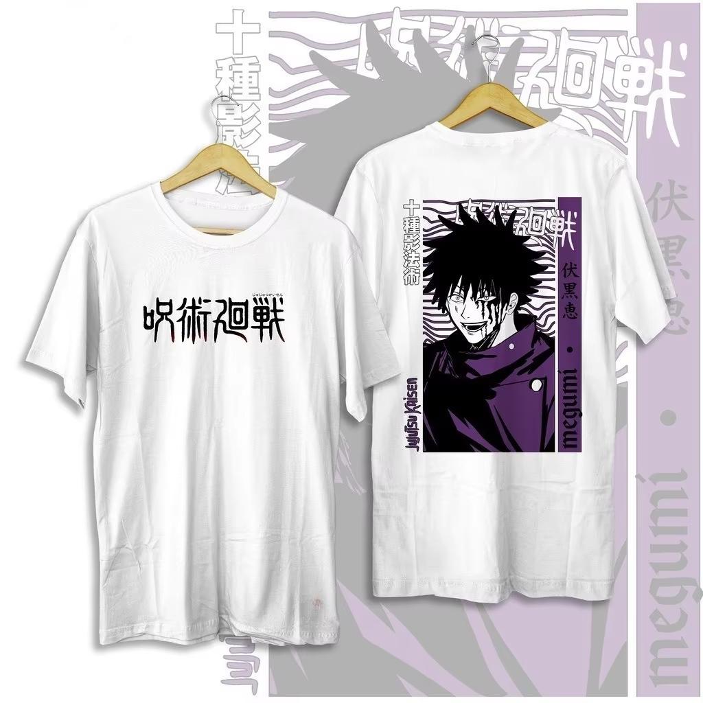 2026 Новый летний аниме-топ Jujutsu Kaisen Годзё Сатору с двусторонней печатью, унисекс, в стиле Харадзюку, повседневная уличная одежда, для фанатов аниме, футболка