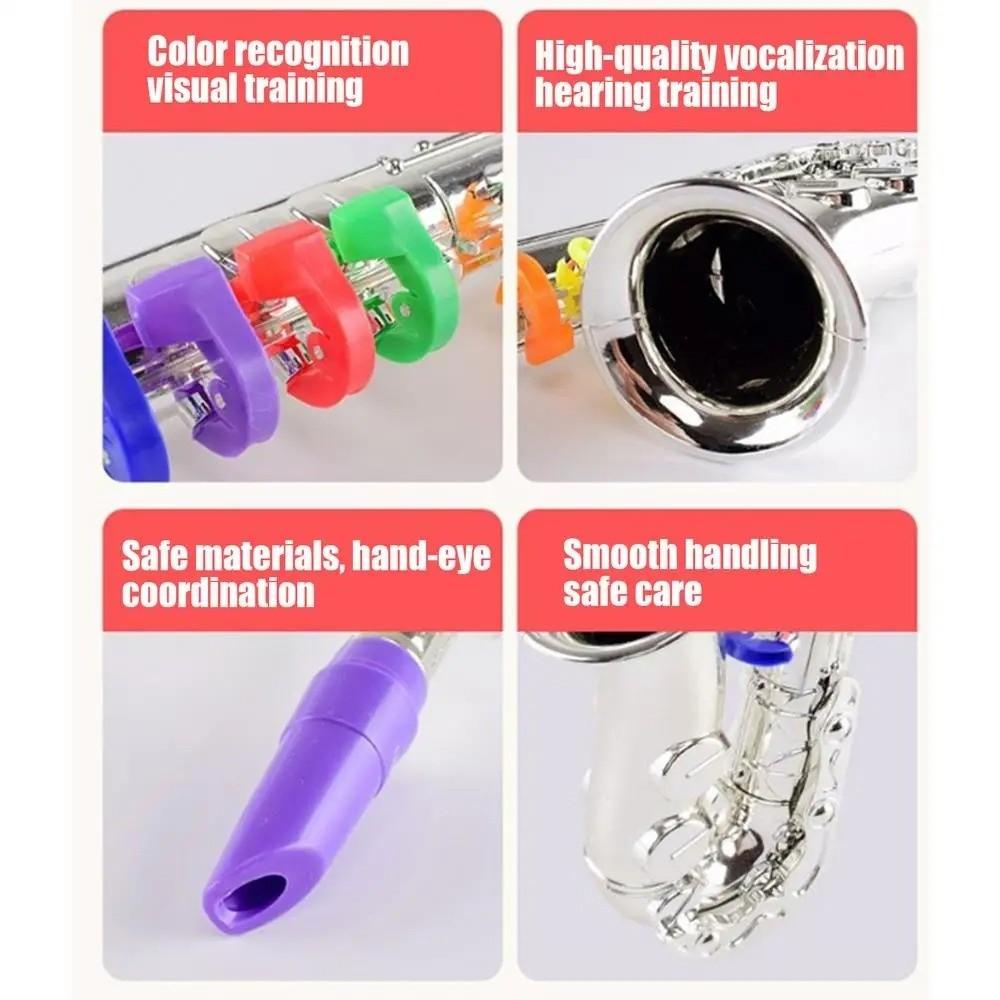 Simulated Musical Kids Saxophone Toy Silver Gold Musical Instruments For Toddler