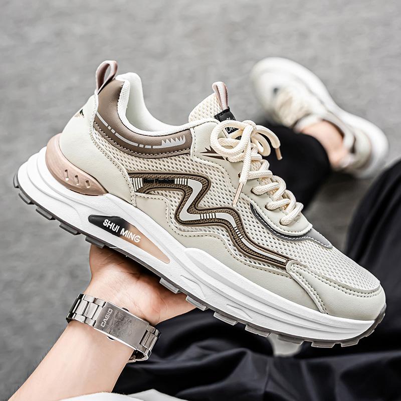 Новые модные мужские кроссовки Four Seasons с толстой подошвой для студентов и мальчиков, трендовые кроссовки с мягкой подошвой, дышащие, повседневные кроссовки для бега