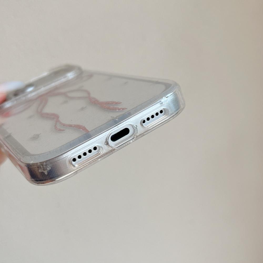 Подходит для чехла мобильного телефона Apple 17promax с блестящим бантом iphone16pro прозрачный супер-огонь взрыв 15 уникальный красивый продвинутое ощущение 14