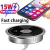 15W Quick Wireless Desktop Embedded Charger for iPhone 16 15 Samsung  Xiaomi OPPO Phone Fast Inductive Charging Charger