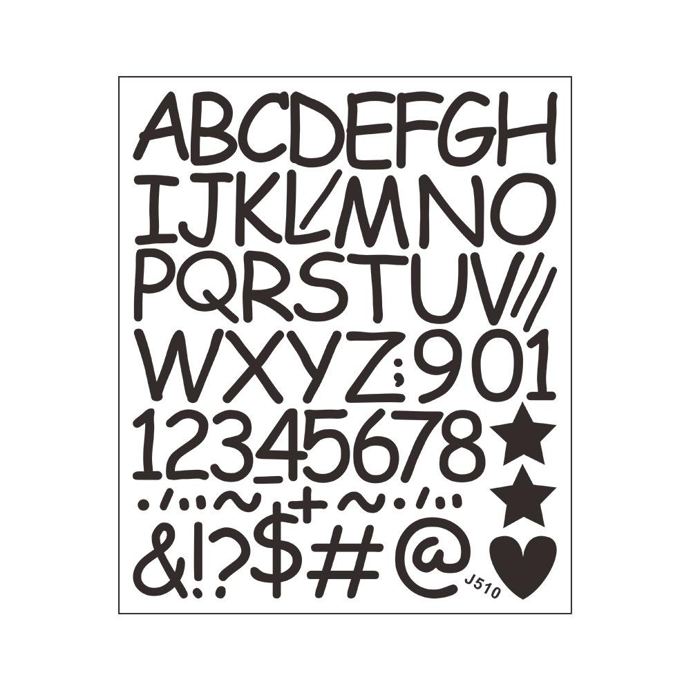 Сделай сам Украшение и Декор Детской Спальни Наклейки на Стену с Комбинацией Английских Букв, Цифр, Символов и Сердец