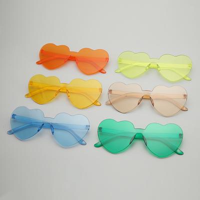 Солнцезащитные очки Peach Heart Sunglasses, Love Glasses, модные безрамные цельные солнцезащитные очки