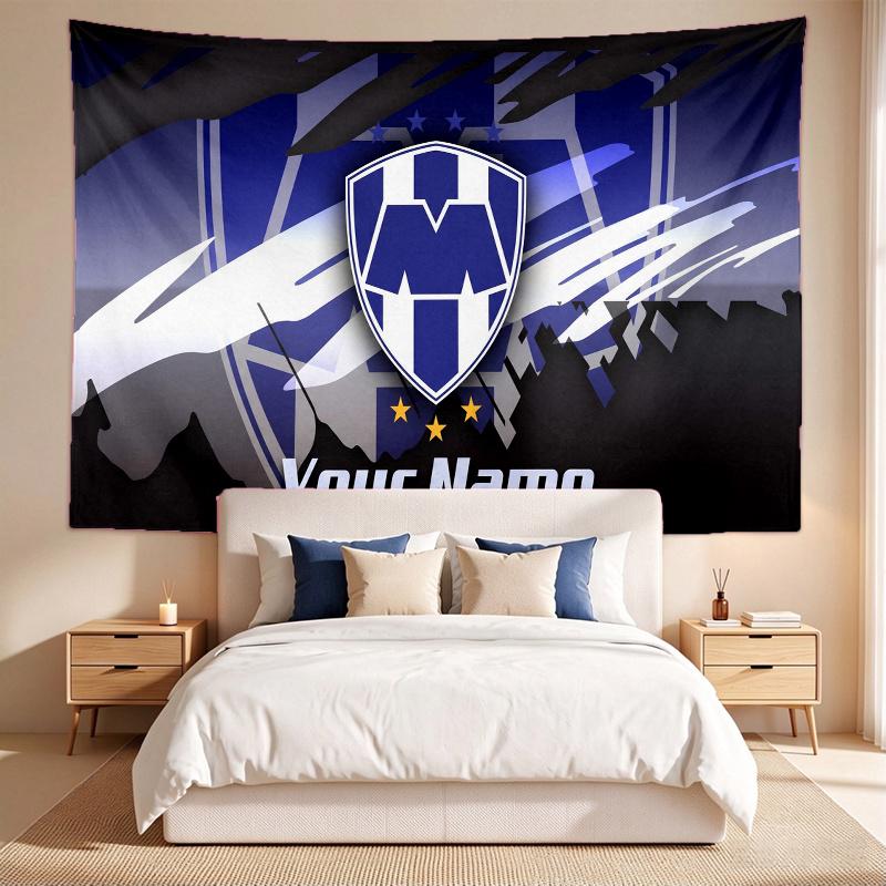 Club De Fútbol Monterrey (1) Custom Name Tapestry Wall Hanging Tapestry Wall Art Decor for Bedroom Living Room