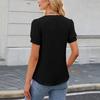 Весна и лето Новая однотонная футболка с короткими рукавами и бантом, модная футболка с V-образным вырезом для женщин