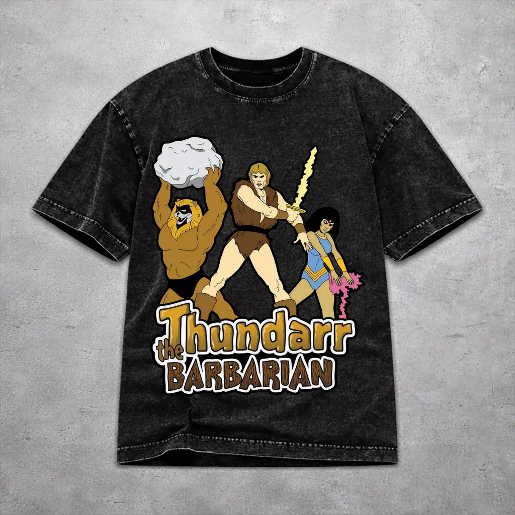 Men Women Wased T-shirts Thundarr the Barbarian Printed Shirt Merch Oversize Tee Shirts