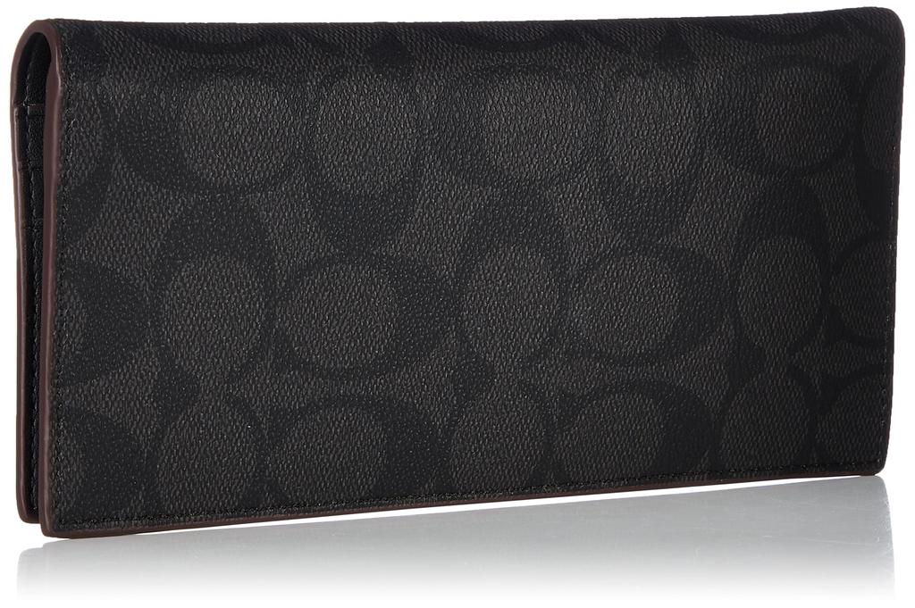 Leather Long Wallet 91635 Signature QBLWO [Coach] Men's Qb/Black/Black [Item]