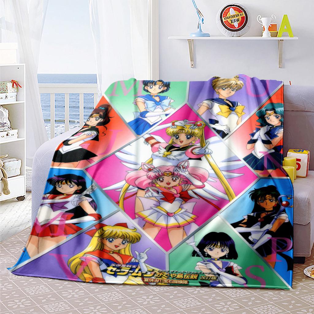 Japanese anime cute cartoon theme Sailor Moon Tsukino Usagi blanket suitable for home beds, sofa covers, office nap, outdoor warm blankets O7