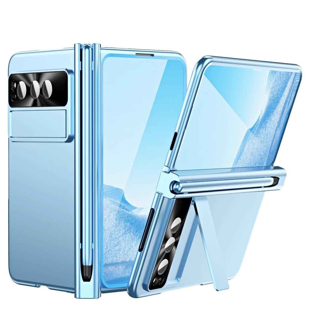 Для Google Pixel Fold Электролитический чехол со слотом для стилуса, защита шарнира, полная защита, магнитный шарнир, автоматическая адсорбция, чехол для телефона
