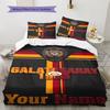 Name Custom Galatasaray Logo Pattern Bedding Set Quilt Cover Pillowcase Home Decor Gift (1 * duvet cover + 2 * pillowcase, without core)