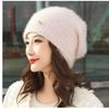 Autumn and Winter Polyester Wrapped Head Cap Knitted Hat Women's Warm Hat Wool Handmade Jacquard Hat