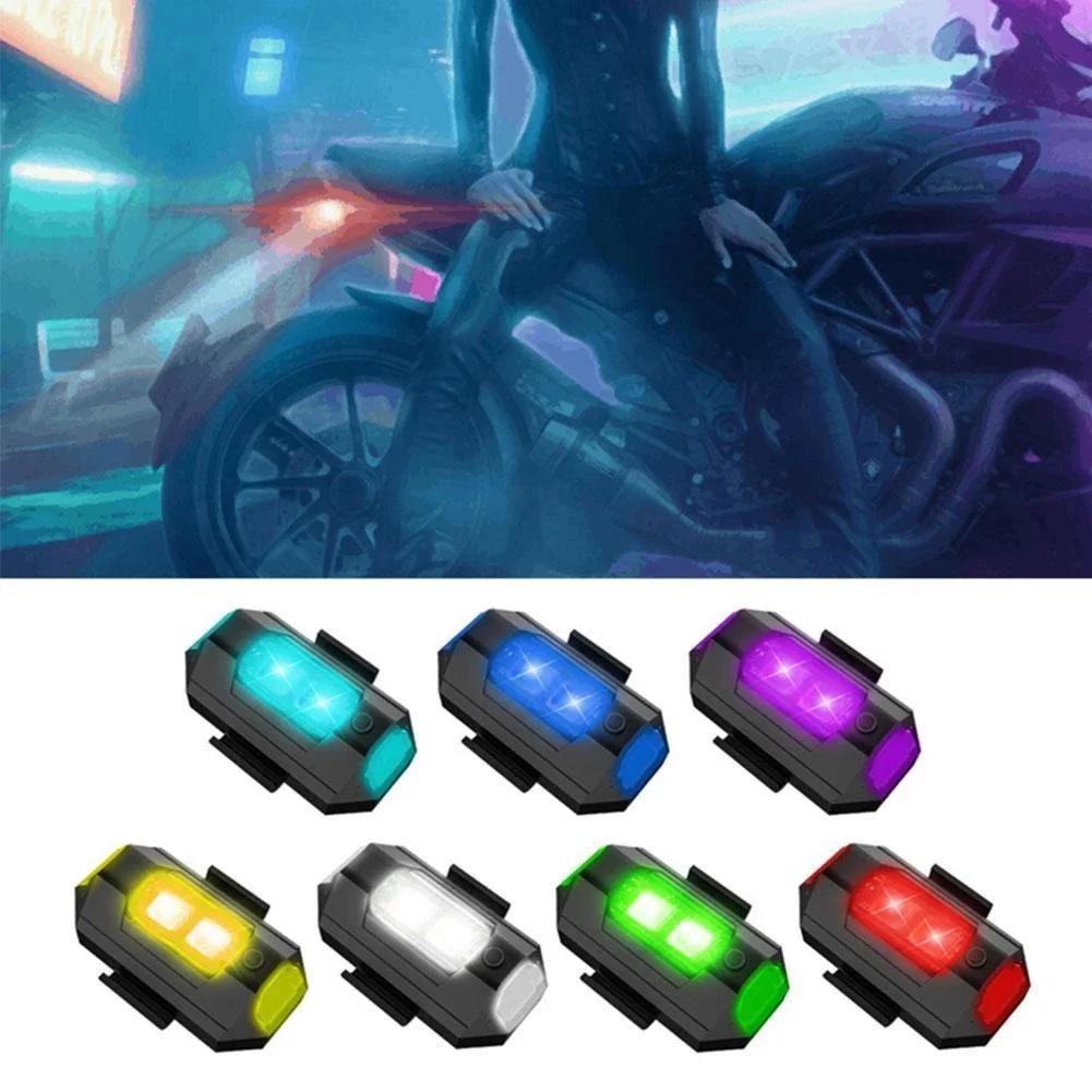 7 цветов стробоскоп для дрона USB LED мотоциклетный указатель поворота / сигнальный огонь для ночных полетов модели самолета, мигающий предупреждающий огонь