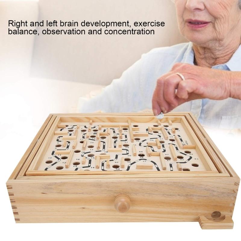 Educational Maze Puzzle Game Toy For Adult and Kids Concentration and Balance Skill Training Bead Maze Board Game Toy