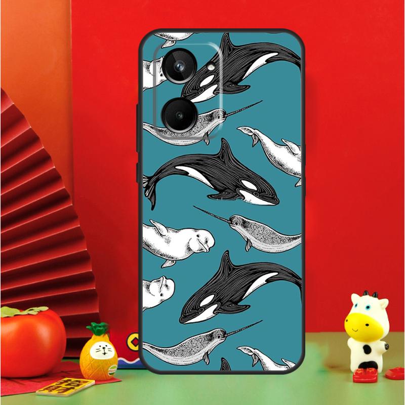 Чехол для Realme 15 Pro GT7 GT6 10 11 12 13 14 Pro Plus C67 C63 C61 C55 C51 C53 C35 C75 C65 с рисунком «Синие киты в океане»