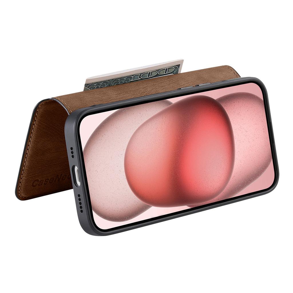 CASENEO MW-03 For iPhone 14 Plus Case with Detachable Wallet Leather+TPU Phone Cover