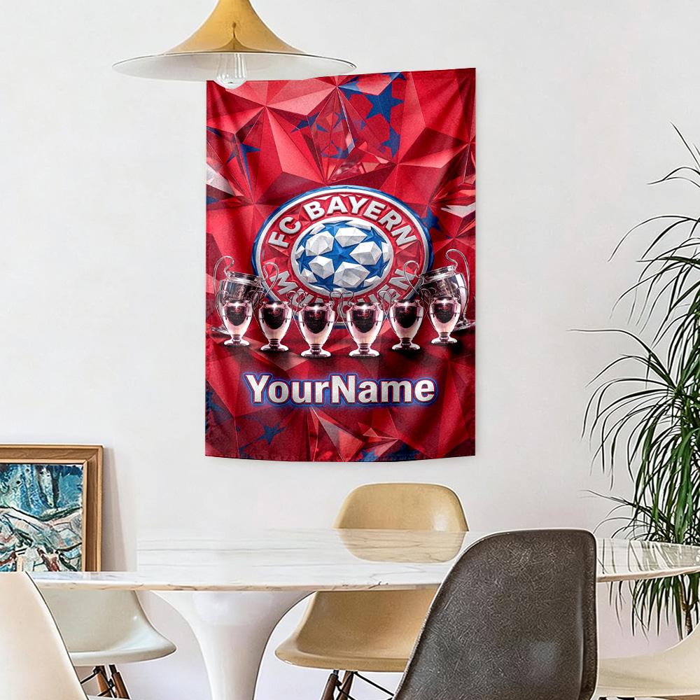 Fc Bayern Mnchen Custom Your Name Wall Decor Tapestry Art For Pet Memorial Birthdaywedding Party Backdrop Family Gift