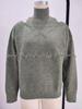 European-American Women's Off-Shoulder Ribbed Knit Sweater - Autumn/Winter Casual Fashion with Half-High Collar Solid Color Design.