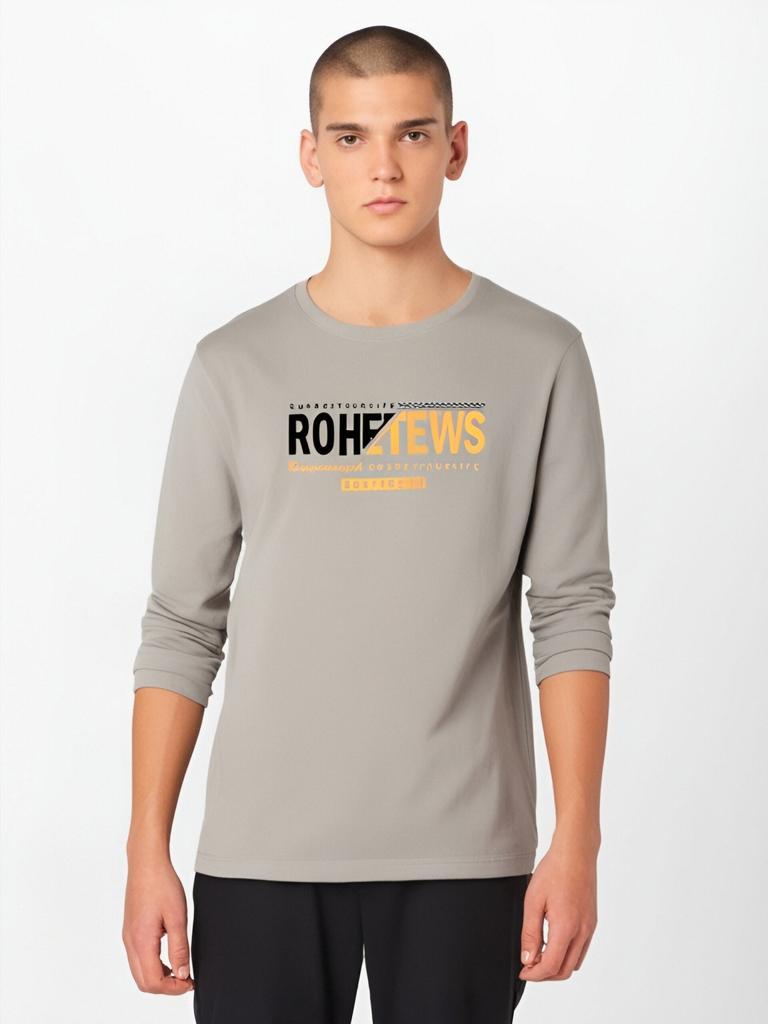 Осенне-зимняя повседневная мужская футболка с длинным рукавом из чистого хлопка S-5XL Мужская толстовка