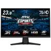 MSI Gaming Monitor MAG 244F IPS Warranty 23.8 inch/Full HD/RAPID Panel/200Hz/0.5ms(GTG)/Adaptive-Sync/HDR/HDMI 2.0b/DP1.2a/VESA100/3-year