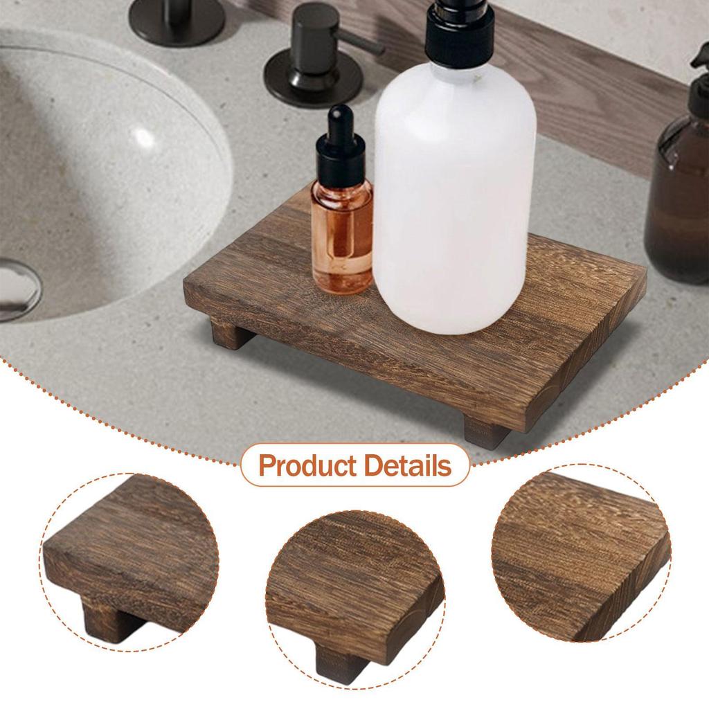 Tray, Wooden Pedestal Display Stand, Storage Organizer for Accessories, Suitable And