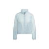 Wx Wv Jacket T2 Solid Color Side Three Stripes Stand Collar Sports Jacket Women Jackets Light-Blue HR8407