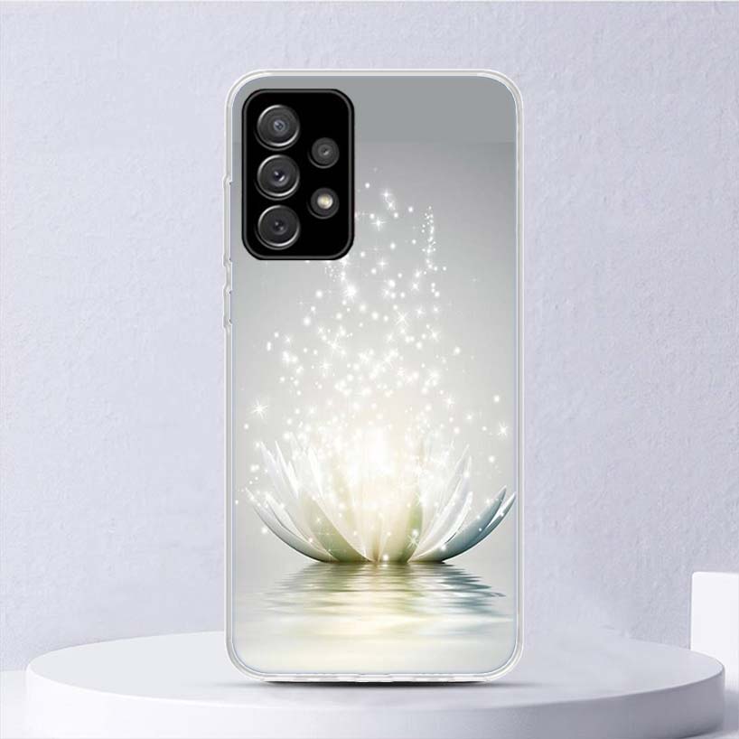 Мягкий чехол Lotus Blue White Flowers для Samsung Galaxy A51 A71 A50 A70 A21S, чехол для телефона A30 A20E A10 A31 A41 A6 A7 A8 A9 Shell Co