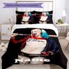 3pcs Custom Name Harley Quinn Bedding Set Duvet Cover Closure Includes 1 Duvet Cover & 2 Pillowcases, Soft and Comfortable for All Seasons.