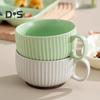 Керамическая чашка для молока с ручкой, безопасная чашка для бульона, эстетичные миски для завтрака, безопасная для микроволновки и духовки, посуда для дома, ресторана на открытом воздухе
