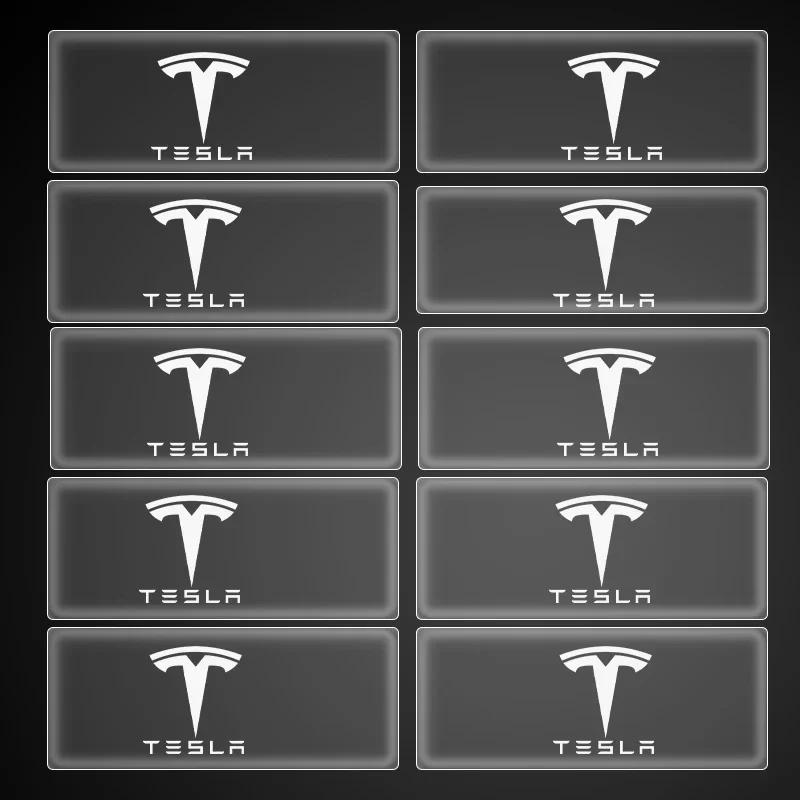 Автомобильная наклейка 2025 Новые Tesla 2/5/10 шт. Наклейки на ручки дверей автомобиля Наклейки на шины Зеркало заднего вида Для Tesla Model 3 Model X S 2016-2020