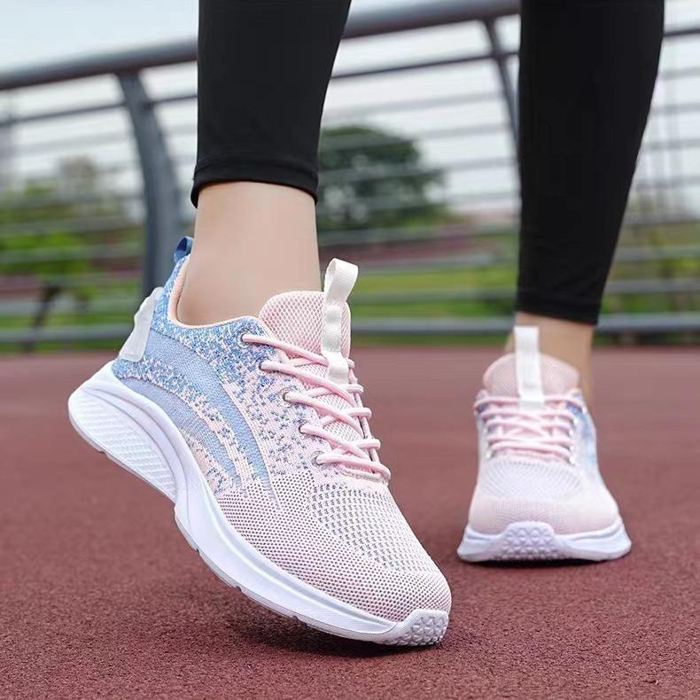 Легкие женские кроссовки Fly-knit для бега — дышащие, модные, идеально подходят для весны и осени, отлично подойдут для учениц средней школы и путешествий.