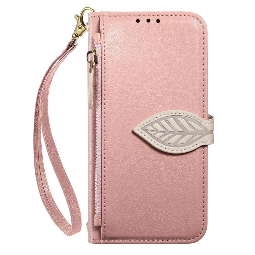 Чехол-книжка для iPhone 17 из кожи Leaf с ремешком через плечо