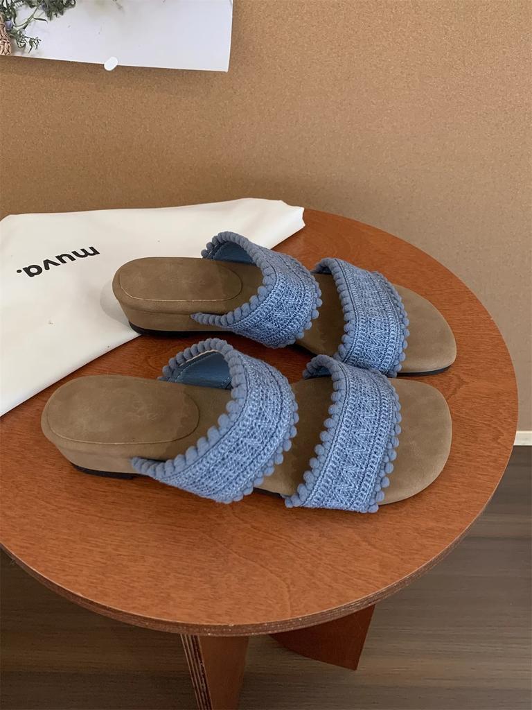 Wedge Heel High Heel Thick Sole Cool Slippers Women's Summer Wear 2025 New with Skirt Bohemian One-word Sandals