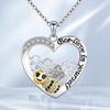 New Style Fashionable Infinite Love Bee Heart-shaped Necklace for Women, Lettering Little Bee Drop Oil Color Pendant