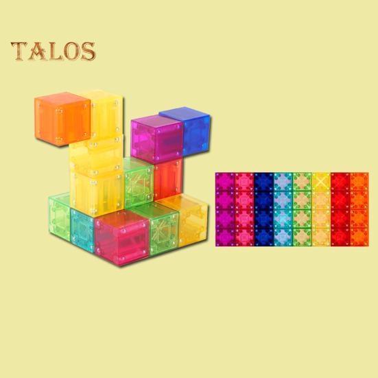 32 шт. Магнитный кубик-конструктор, игрушка для развития мелкой моторики, дошкольное обучение, образовательный красочный кубик-конструктор, игрушка STEM для малышей, мальчиков и девочек, подарок