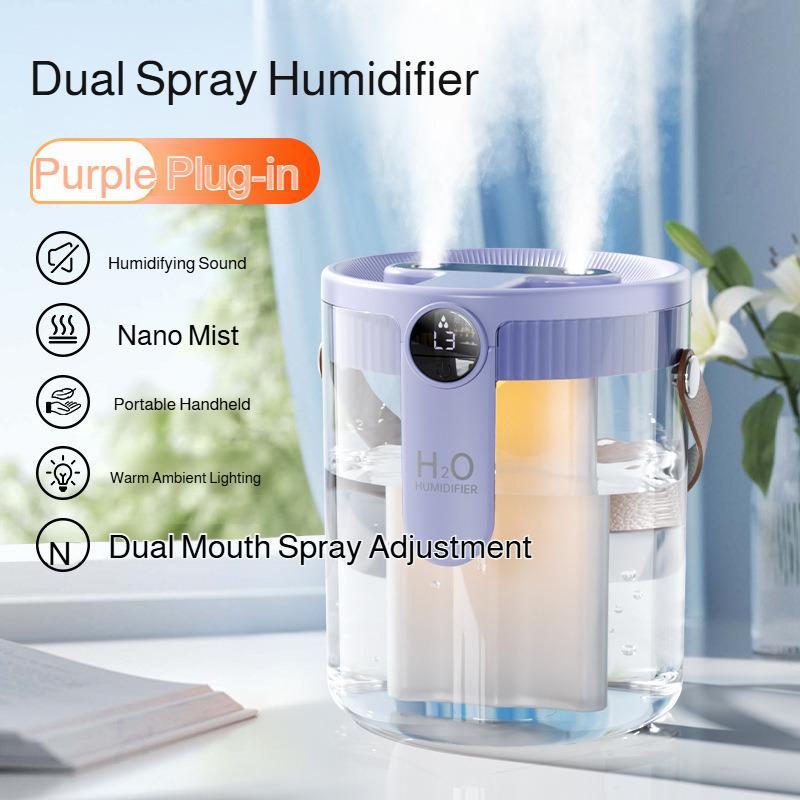 USB Small Humidifier With Three Sprays And Large Amount Of Mist/Mini Humidifier With Night Light For Bedroom Desktop Large Mist