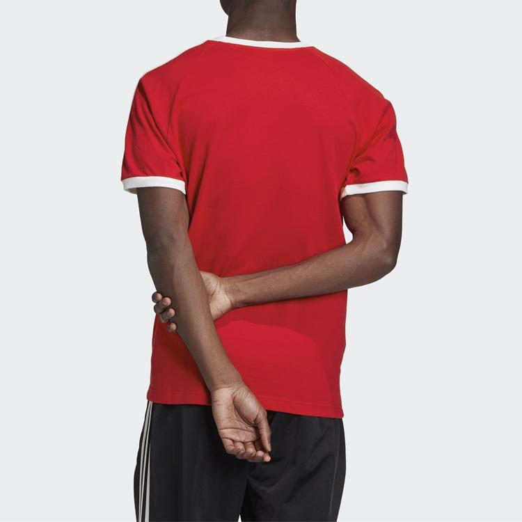 Adidas Originals Trefoil Crew Neck Short Sleeve T-Shirt 1987 Vintage Cotton Tee Men Tops Red GD9934