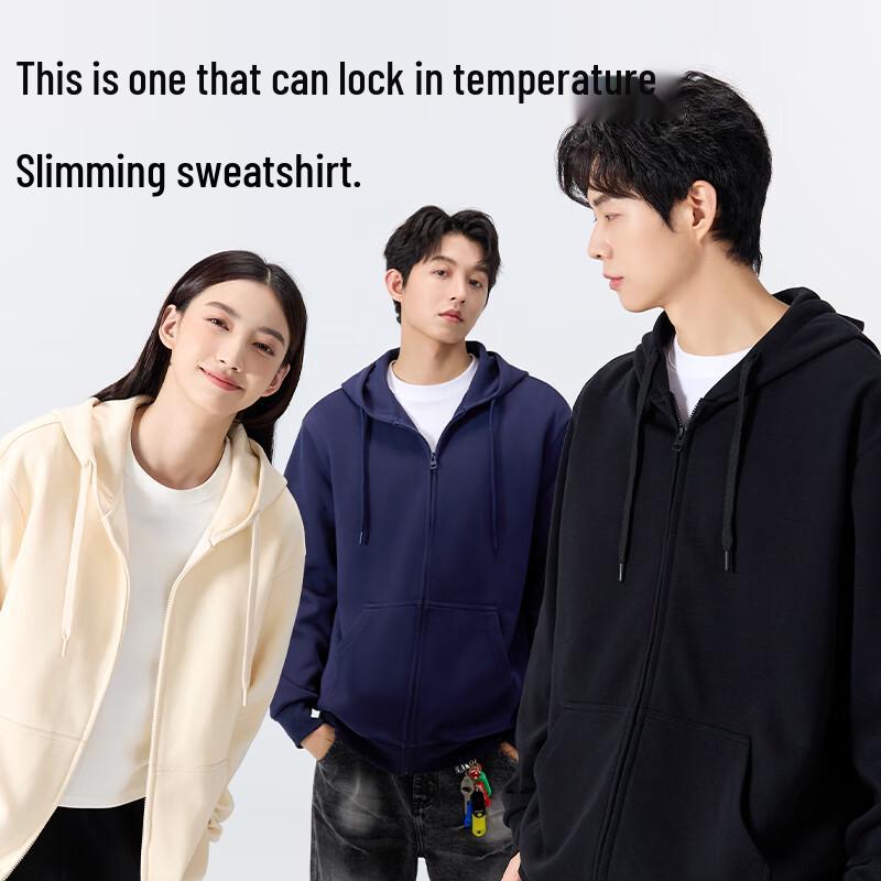 MINISO Men's Heavyweight Hooded Zip-Up Sweatshirt