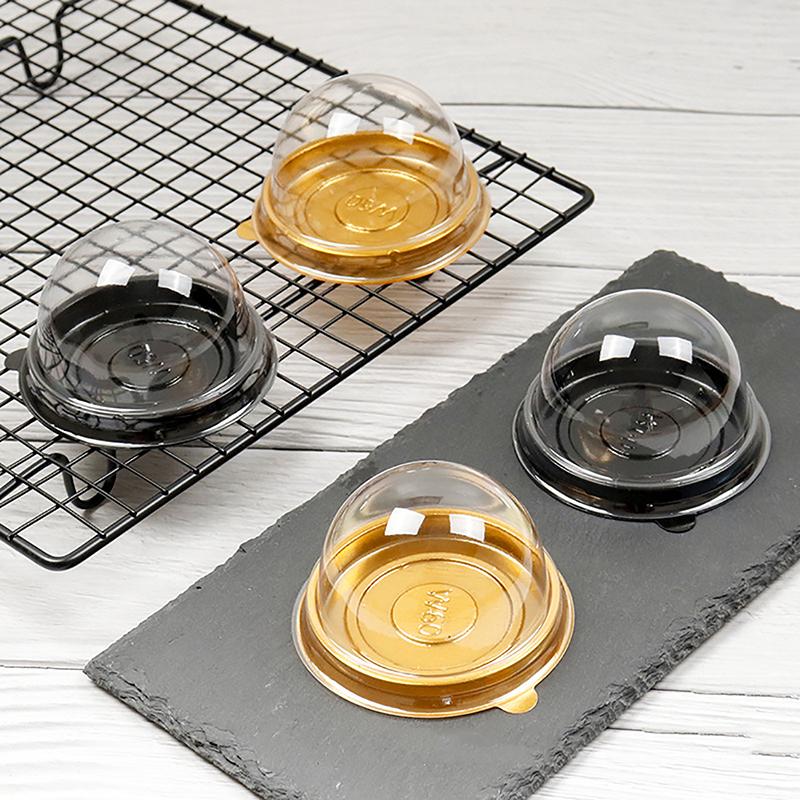 10 шт. Мини Контейнер для Десертного Торта Прозрачный Контейнер для Кексов Блистерная Коробка Декор для Выпечки Контейнер для Хранения Купольная Коробка