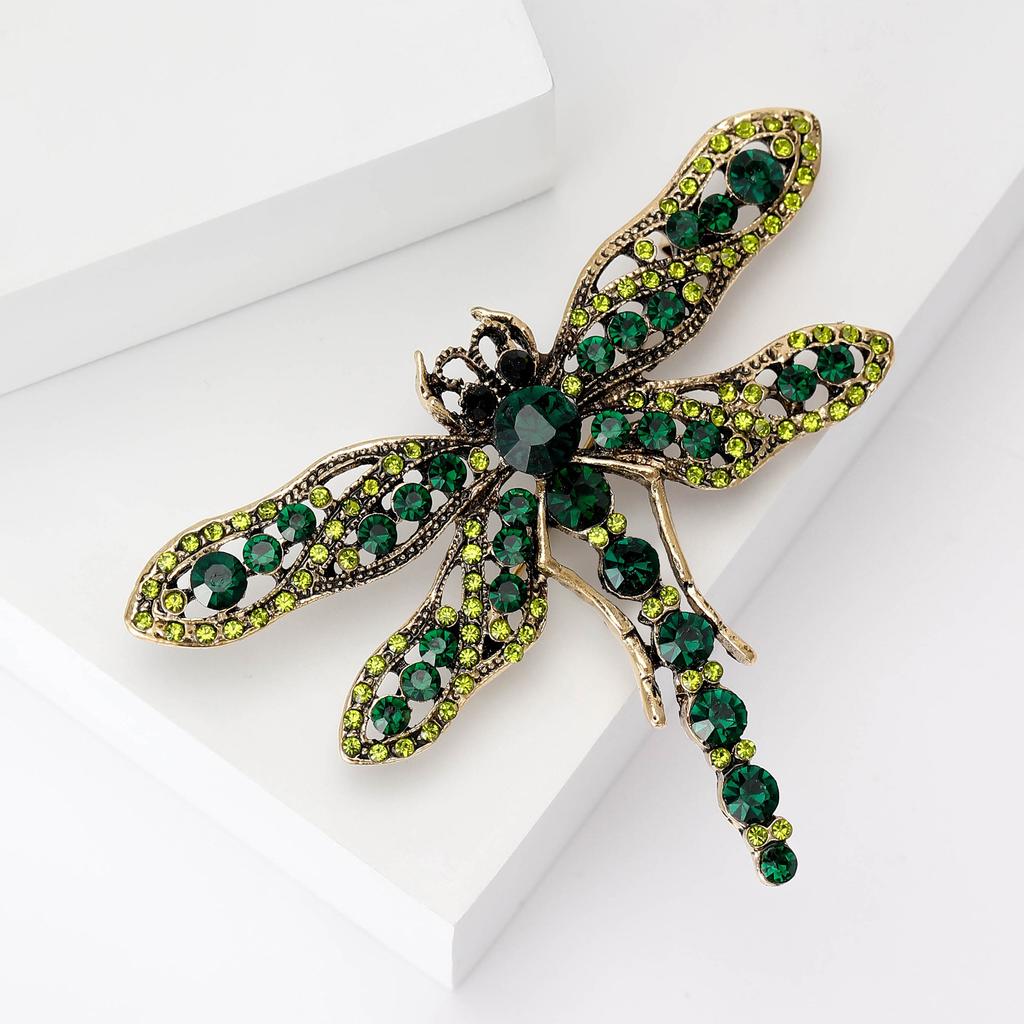 Fashion Retro Rhinestone Dragonfly Brooch, Niche High-End Women'S Clothing Accessories Corsage Insect Pin