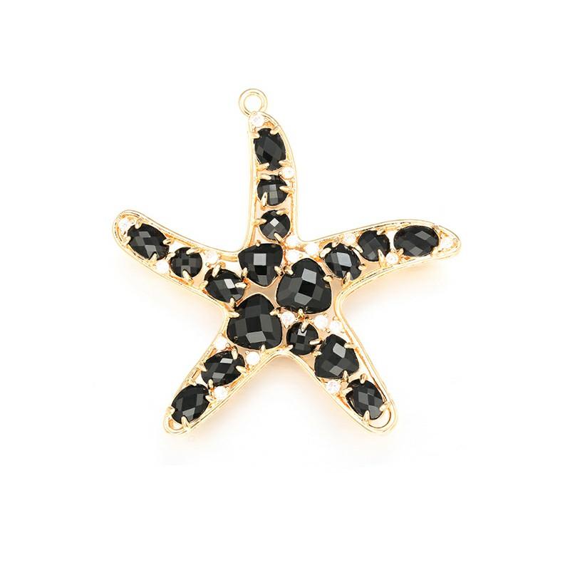 ZHUKOU 52x54mm fashion Crystal starfish pendant for women Handmade Necklace Earrings Making Accessories model:VD417
