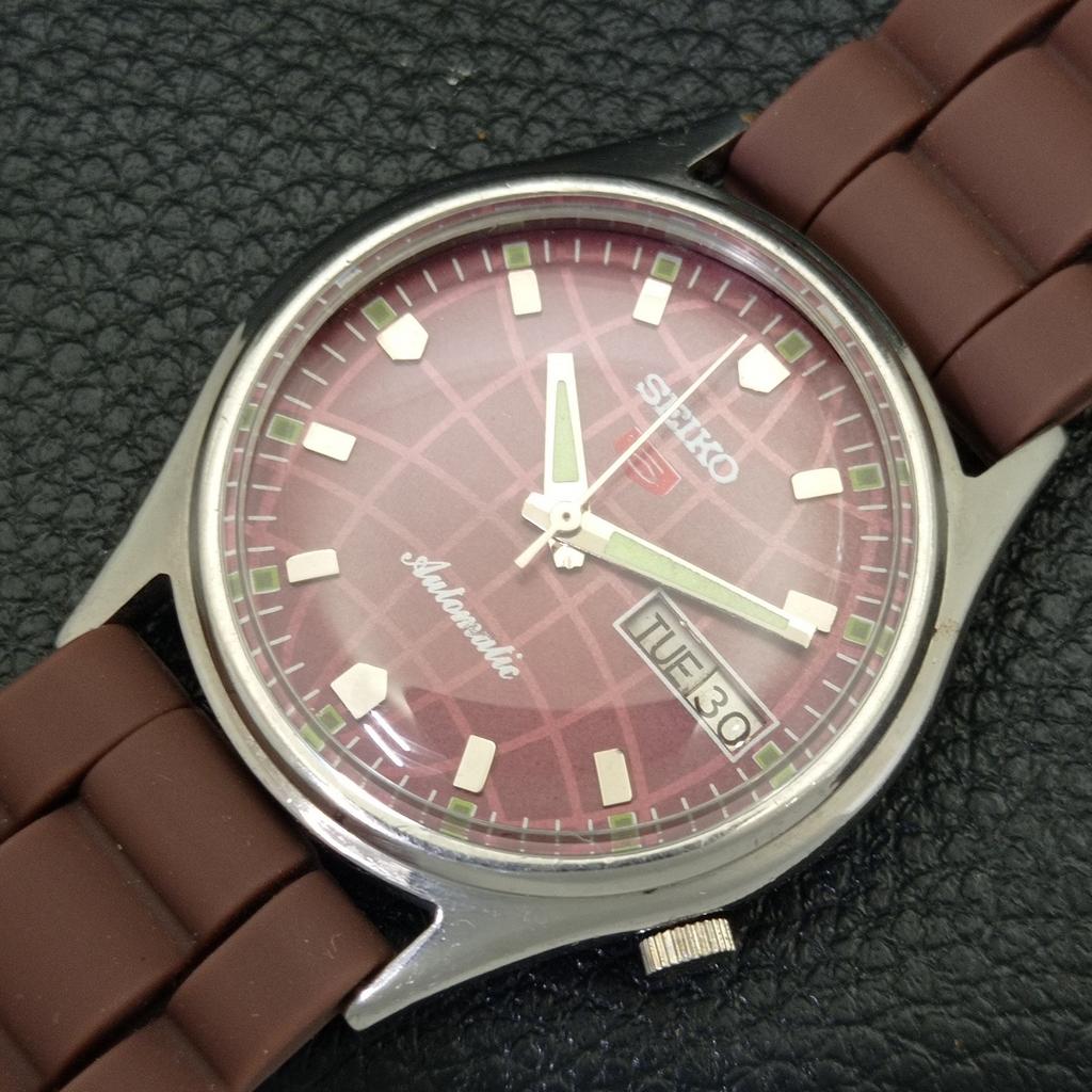 Б/У винтажные мужские часы SEIKO 5 AUTOMATIC 7009A из Японии с коричневым циферблатом a434989-2 R122-a434989