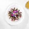 Female Fashion Vintage Rainbow Crystal Sunflower Brooches For Women Luxury Yellow Gold Color Alloy Plant Brooch Safety Pins